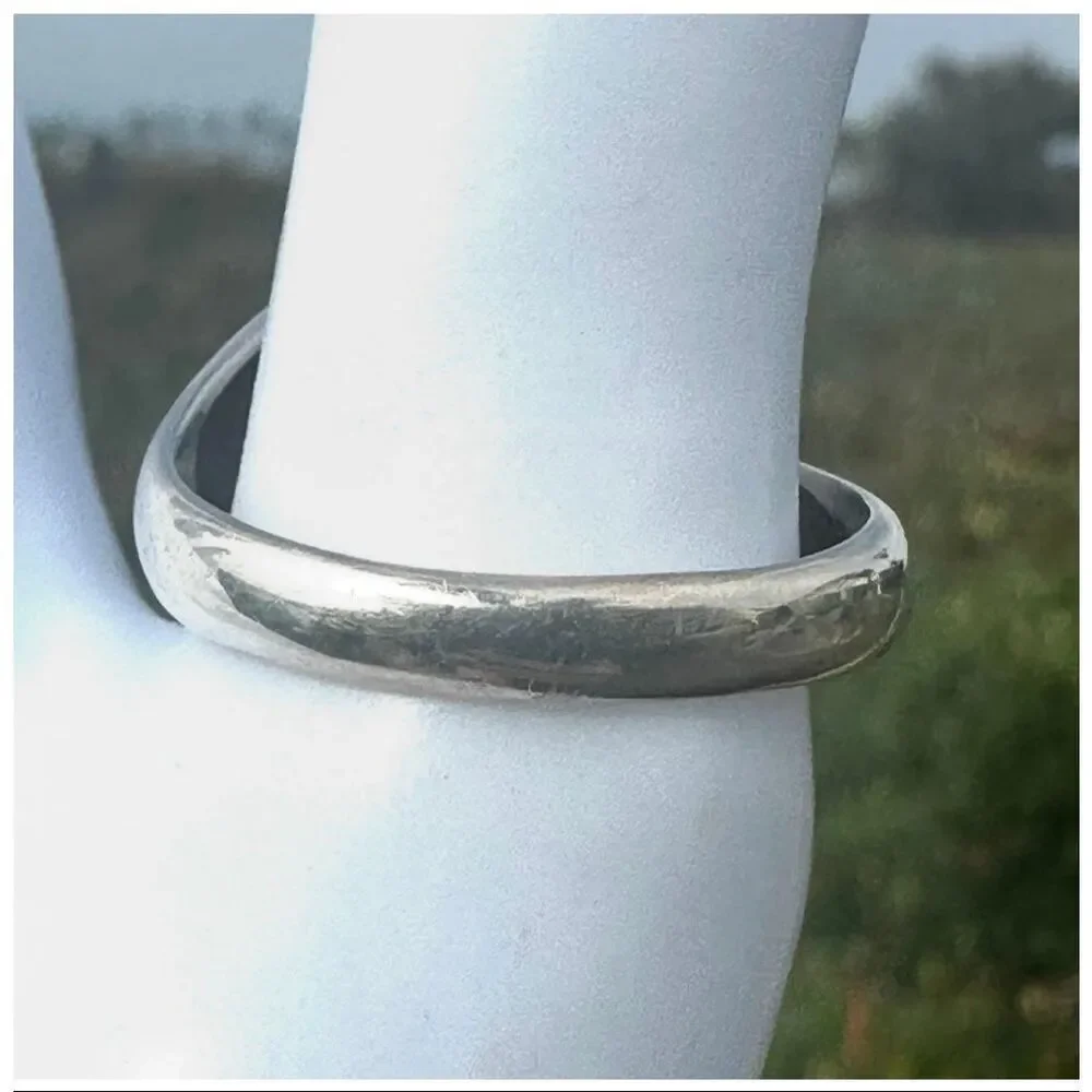Sterling Silver Sculptural Ring with Black Cabochon